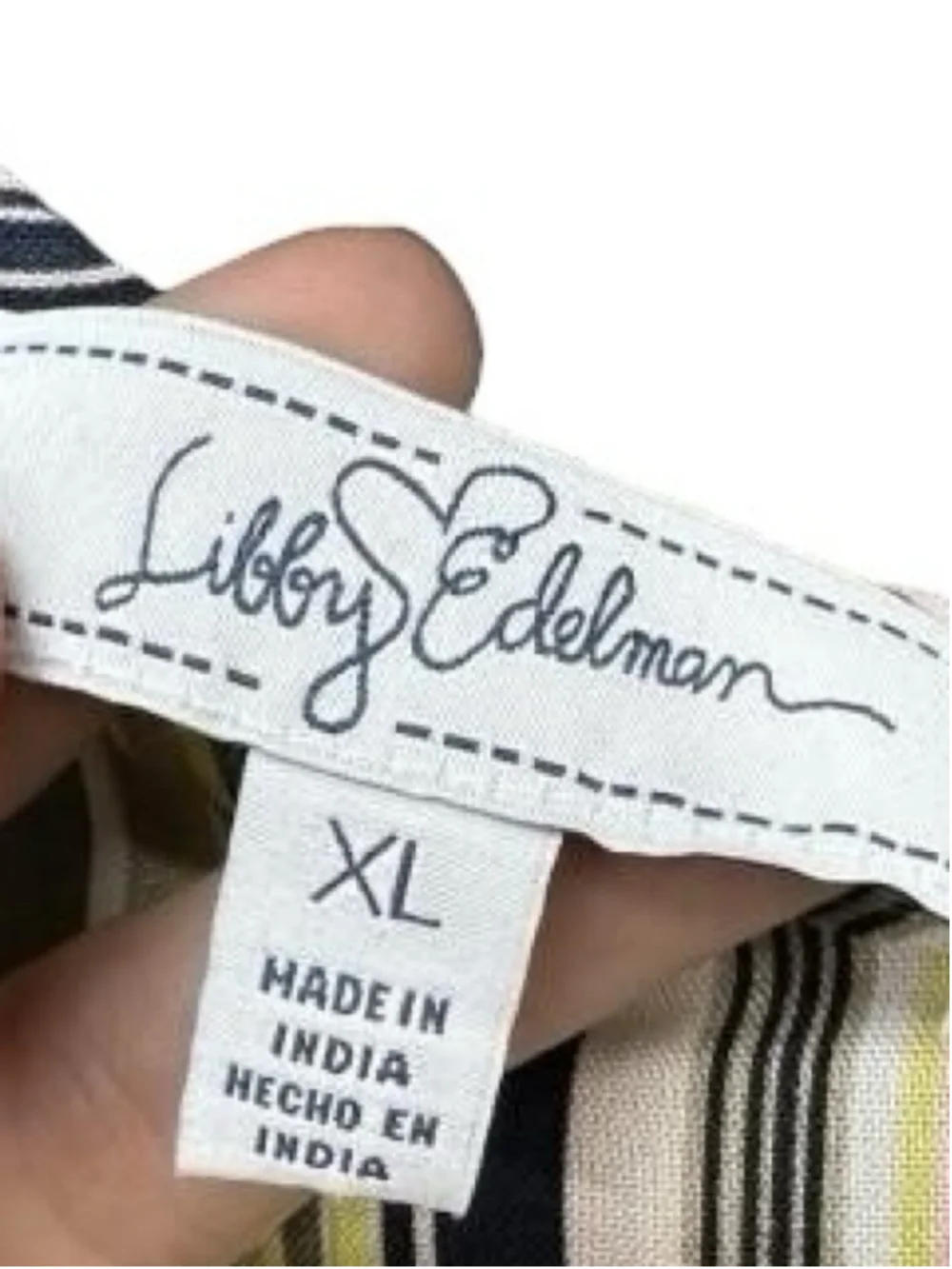 Libby Edelman Dreamy Strips Peplum Sleeveless Hi-Low Top Size XL (20” PTP) NWT - Picture 5 of 7